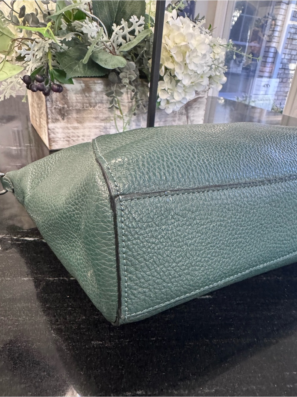 🍃COACH Prairie Satchel Pebble Leather Forest Green Crossbody Bag Style 79997 - Picture 13 of 16